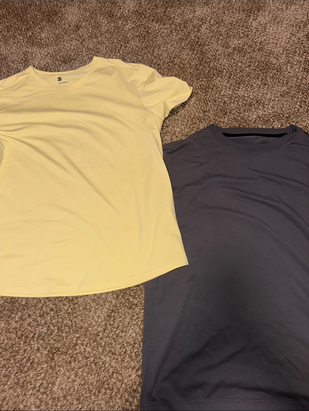 lululemon athletica Short Sleeve Tee - Pale Yellow & Charcoal and All in motion